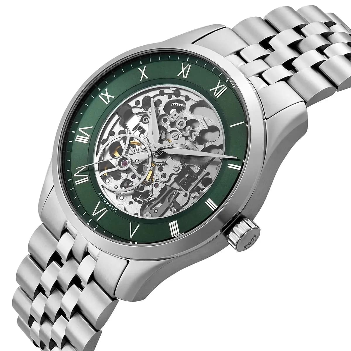 Montre Hugo Boss Principle 1514236 homme argentée, acier inoxydable (stainless steel) 41mm, automatique 5 ATM vue 3