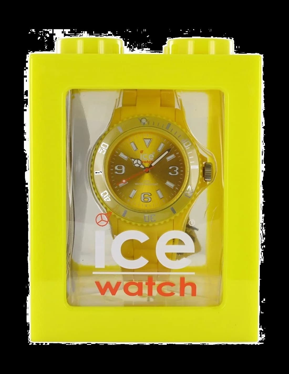 Attache bracelet Ice Watch CS.YW.U.P.10 en silicone souple jaune avec fermoir à boucle ajustable en acier inoxydable