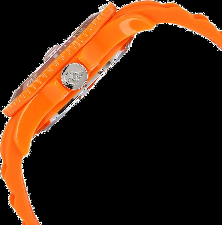 Attache bracelet Ice Watch SI.OE.B.S.09 avec bracelet silicone orange texturé et boucle ardillon signée, confort et durabilité
