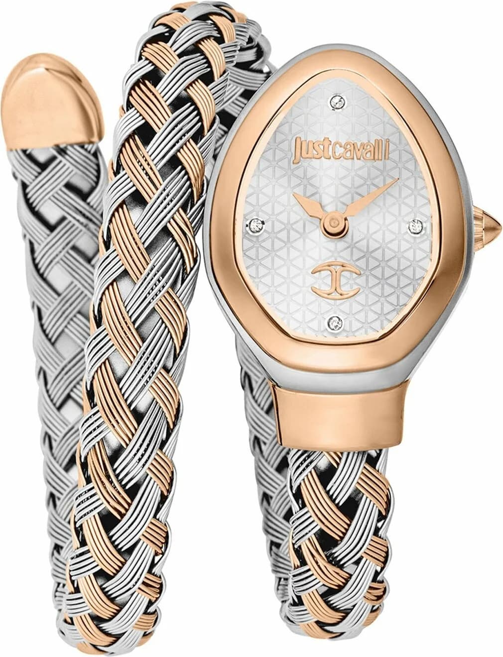 Montre Femme Just Cavalli JC1L264M0075 Bicolore Argent & Or Rose Motif Serpent