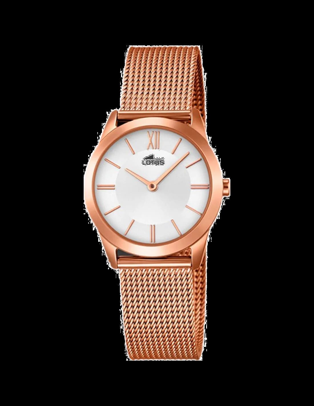Montre Lotus Trendy L18293/1 pour Femme, Cadran Argent et Bracelet Or Rose