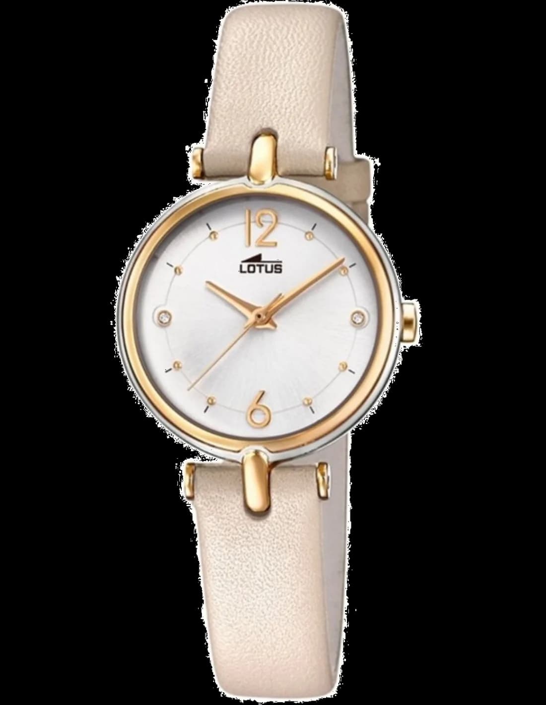 Garde-temps Lotus L18459/1 avec cadran nacré et aiguilles en forme de feuille, style élégant et féminin