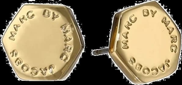 Boucles d'oreilles écrou en acier doré Marc by Marc Jacobs - Réf. M3PE565-G - Pour femme