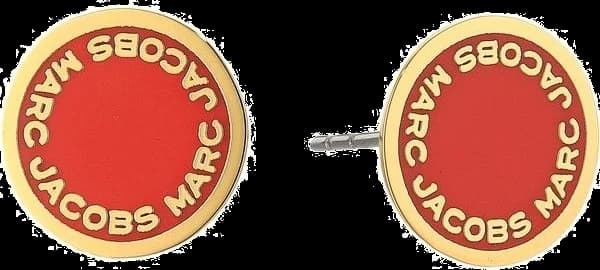Boucles d'oreilles femme Marc by Marc Jacobs disque rouge acier doré - Réf. 106673
