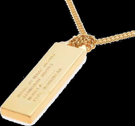 Collier chaine Marc by Marc Jacobs en acier plaqué doré avec plaque logo - Réf. M3PE597/80096