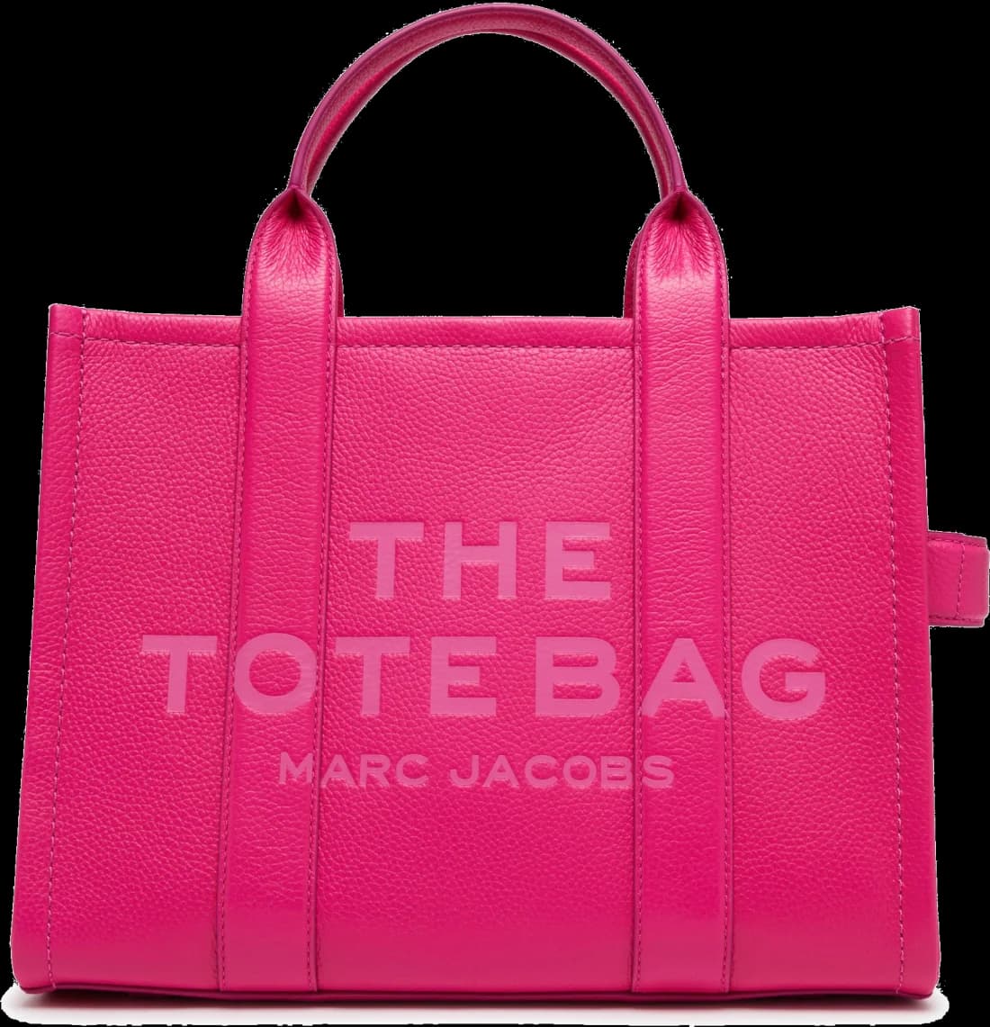 Sac à main Marc Jacobs The Medium Tote Bag, cuir grainé fuchsia pour femme - Réf. H004L01PF21-955