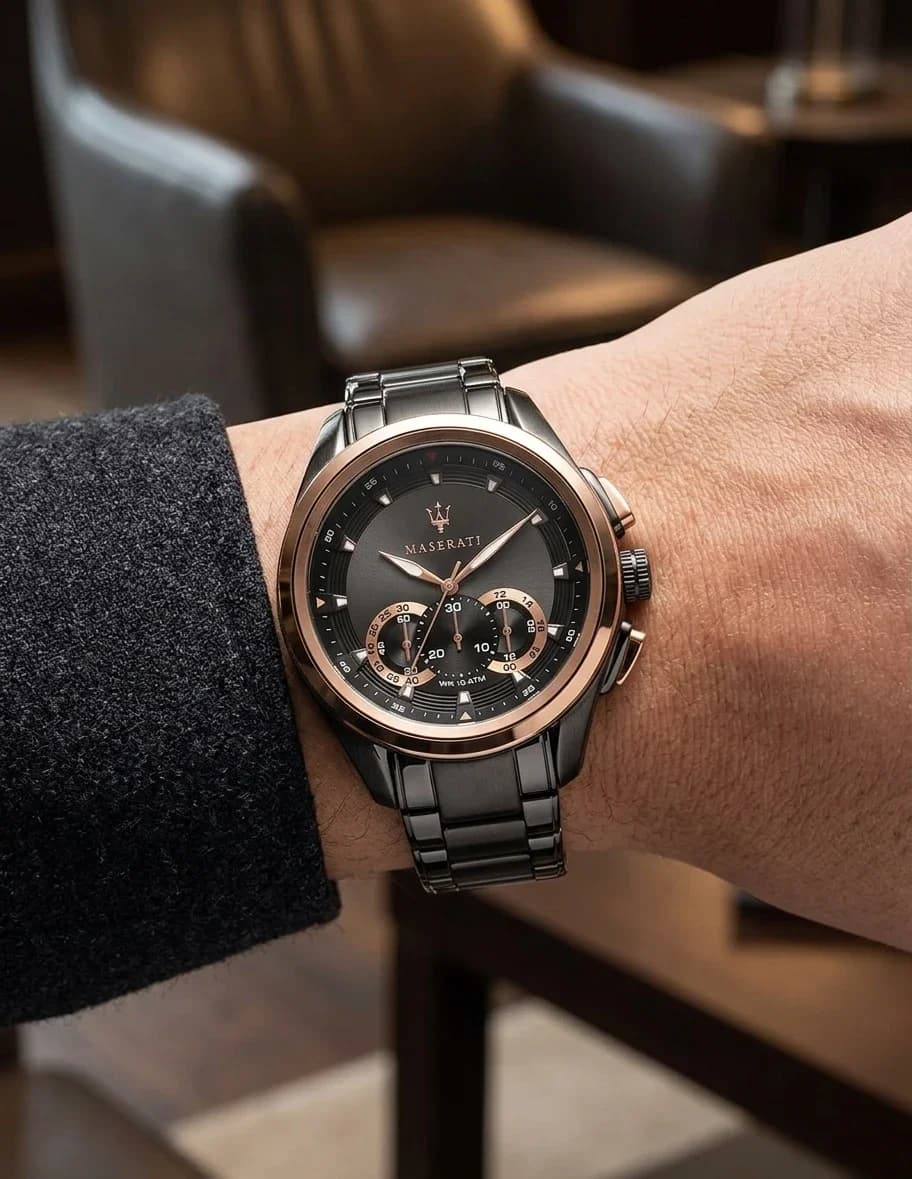 Montre Maserati R8873612016 homme détail bracelet acier