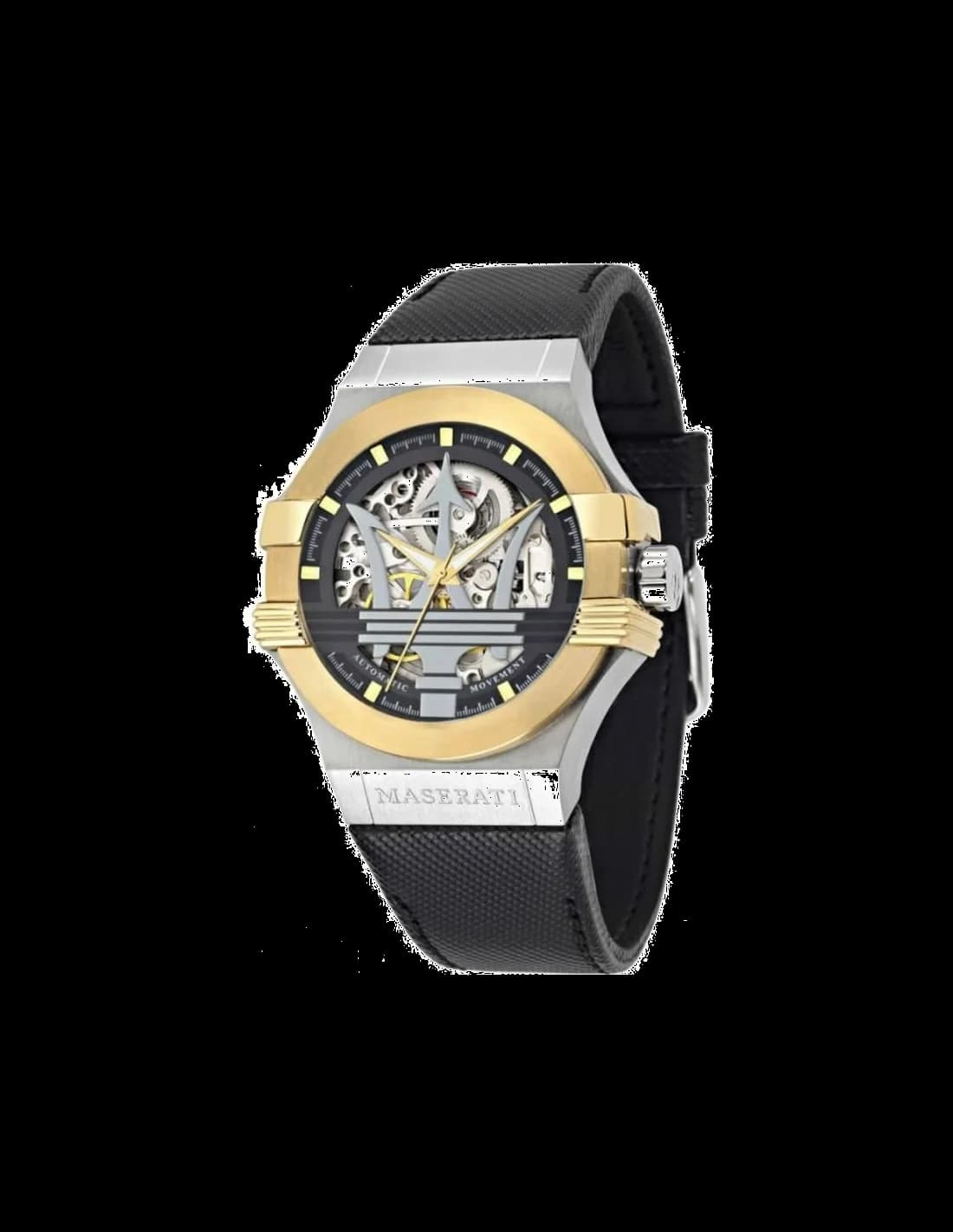 Garde-temps Maserati R8821108011 avec cadran squelette noir et aiguilles luminescentes sur fond argenté