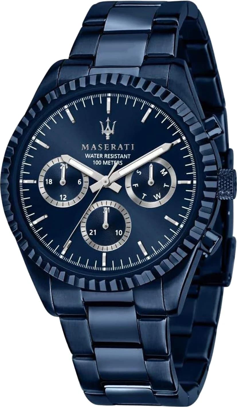 Montre Maserati R8853100025 homme cadran bleu bracelet acier