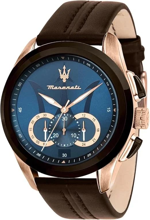 Montre Maserati R8871612024 homme cadran bleu bracelet cuir
