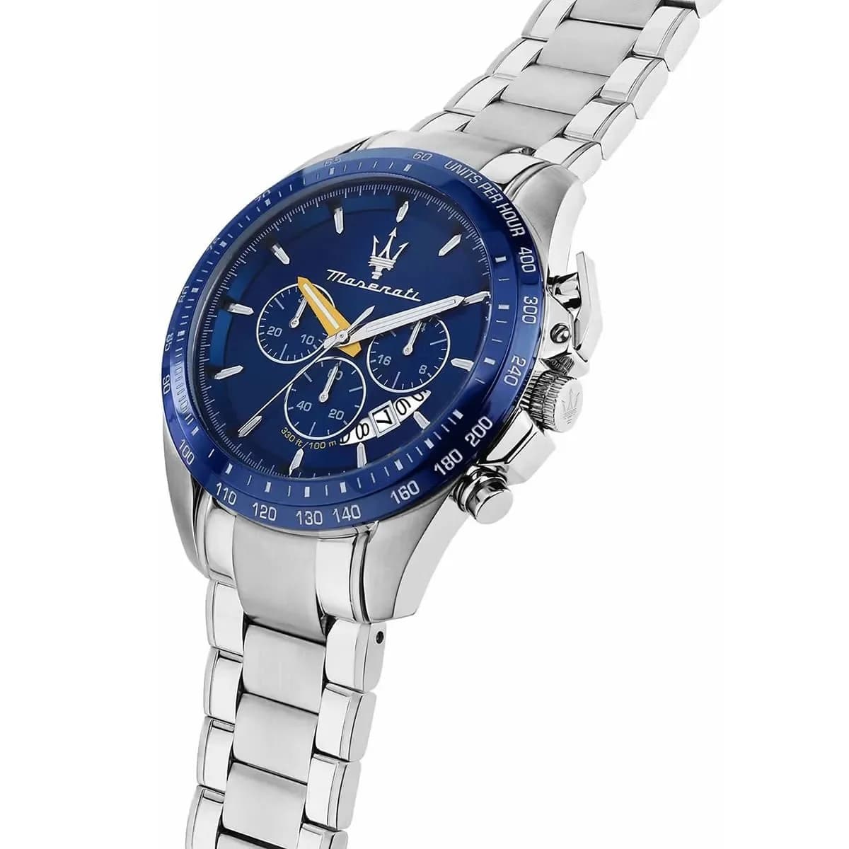Montre Maserati Modena R8871612039 homme bracelet acier argenté cadran bleu vue 2