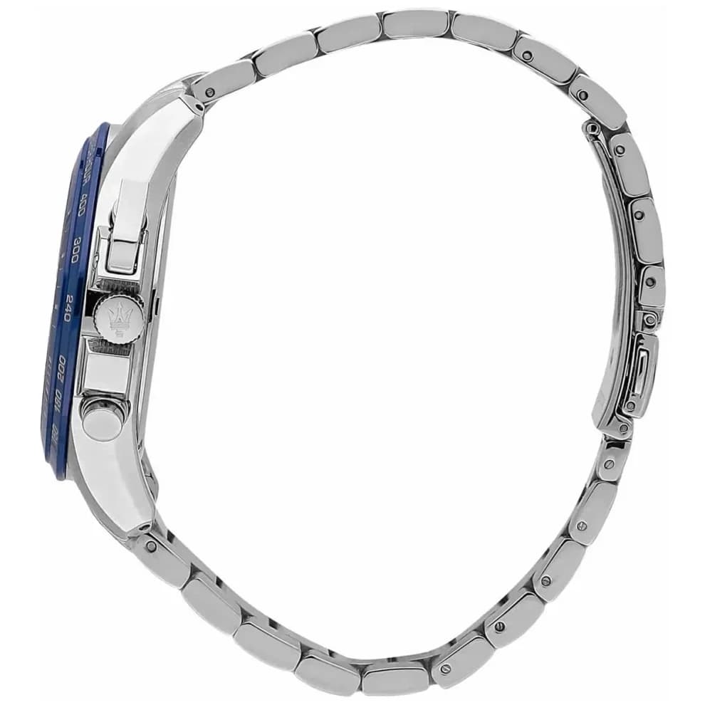 Montre Maserati Modena R8871612039 homme bracelet acier argenté cadran bleu vue 3
