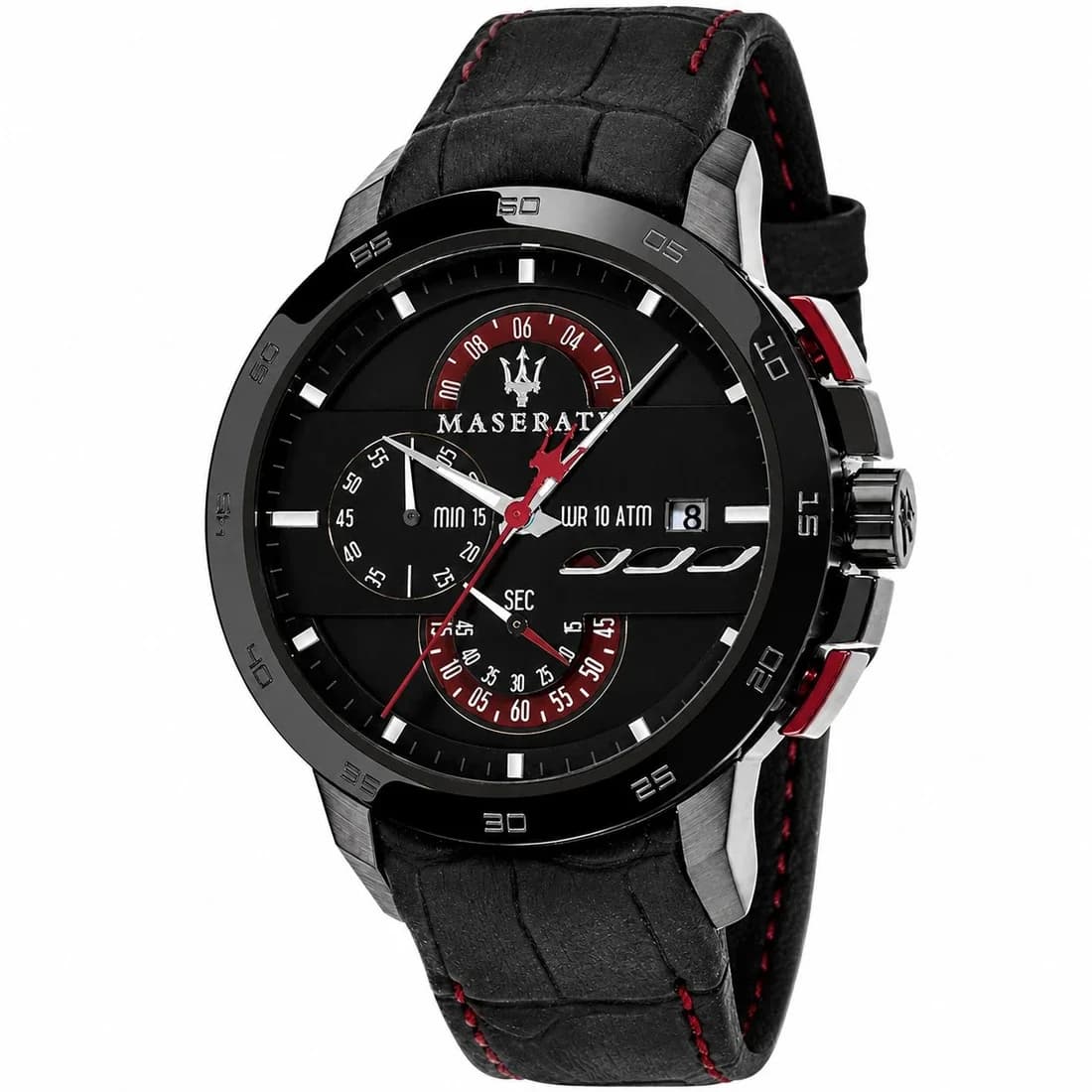 Montre Maserati R8871619003 homme cadran noir bracelet cuir