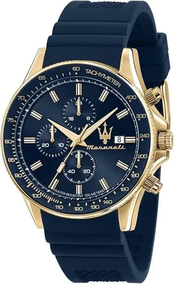 Montre Maserati R8871640004 homme cadran bleu bracelet silicone