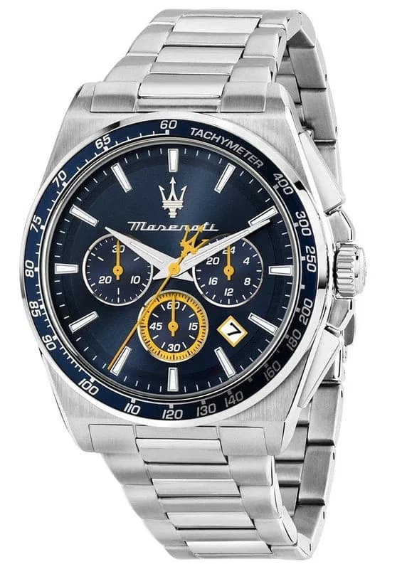 Montre Maserati Velocità R8873652001 homme argentée, acier inoxydable 43mm, quartz 10 ATM