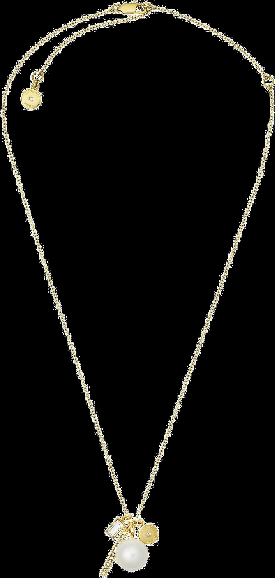 Collier pour femme Michael Kors MKJ6668710 en acier doré avec perle