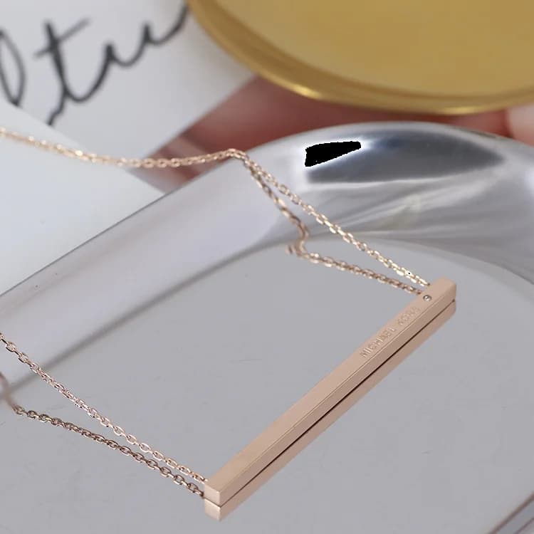 Collier Femme Michael Kors Réf. 106733 en acier inoxydable or rose vue 4