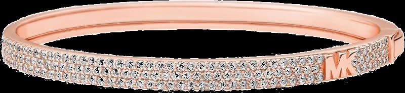 Bracelet jonc Michael Kors MKC1551AN791 en argent plaqué or rose avec zircons, pour femme