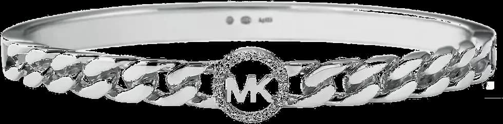 Bracelet jonc Michael Kors MKC1381AN040M en argent 925 pour femme, coeur pavé de cristaux