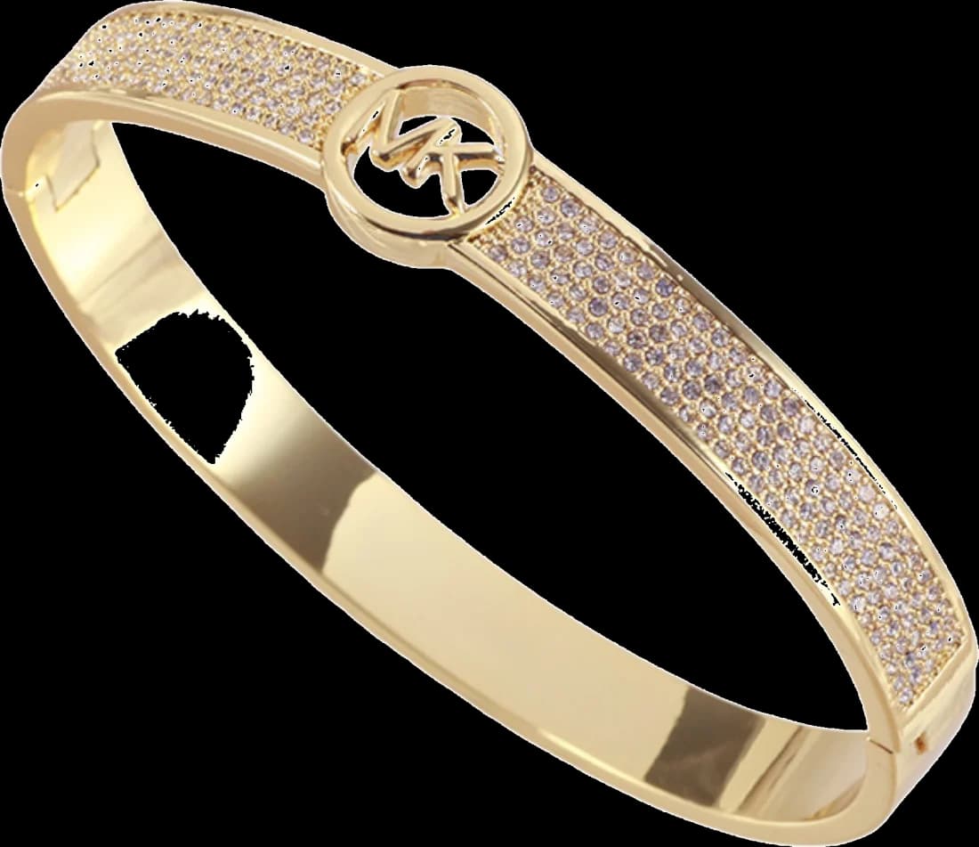 Bracelet rigide Michael Kors MKJ5320040 en or laiton pour femme avec cristaux