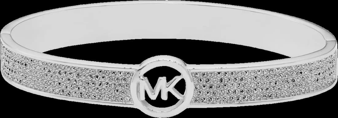 Bracelet rigide Michael Kors Brillance en métal argenté pour femme, réf. MKJ5320060