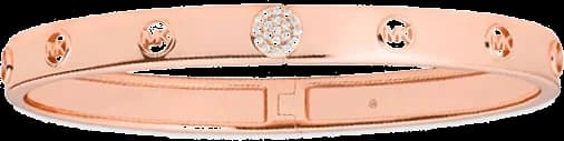 Bracelet rigide pour femme Michael Kors MKC1548AN700 en argent plaqué or rose avec logo MK