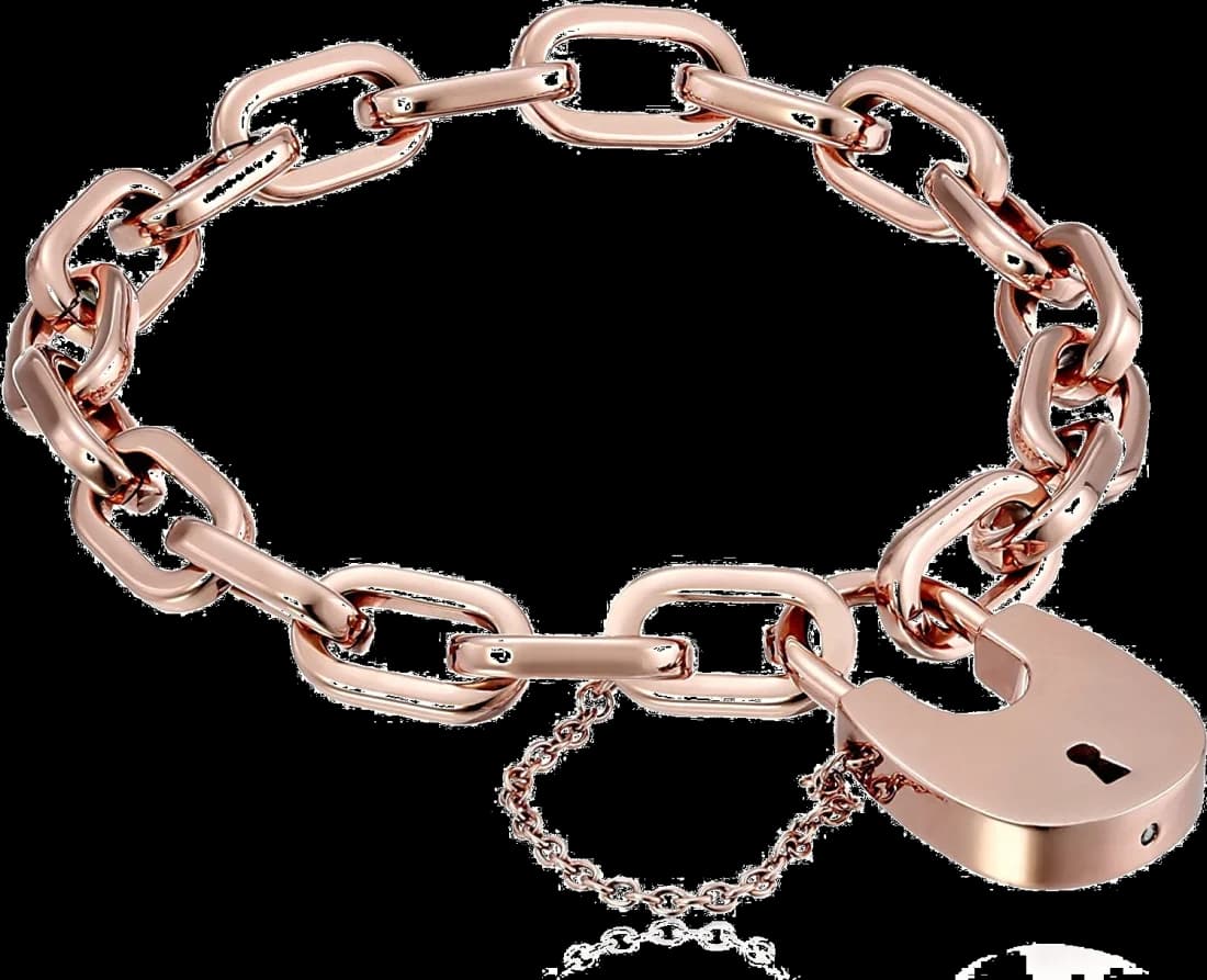 Bracelet Michael Kors MKJ4629791 en acier or rose pour femme avec breloque cadenas