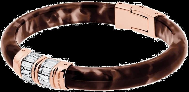 Bracelet Michael Kors MKJ5022791 en acier or rose pour femme, motif écaille