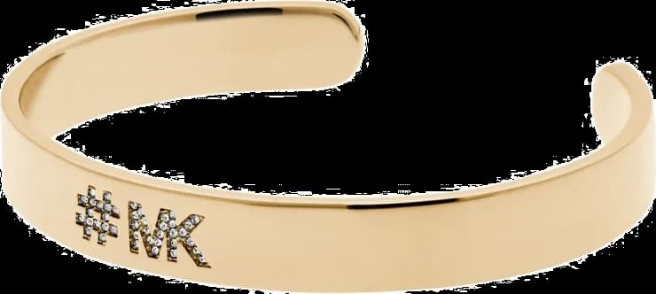 Bracelet Michael Kors MKJ5028710 en acier doré pour femme, hashtag et initiales strassées