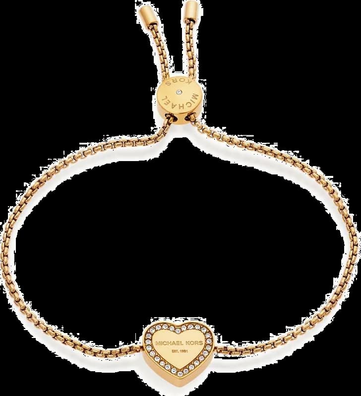 Bracelet Michael Kors Brilliance MKJ5389710 en acier doré pour femme avec pendentif coeur