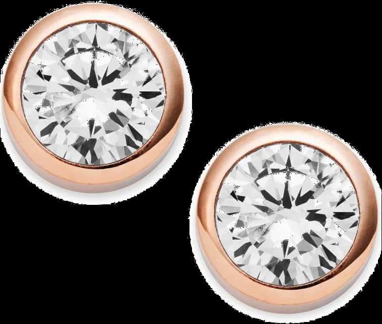 Boucles d'oreilles Michael Kors MKJ4706791 en acier or rose avec cristal pour femme