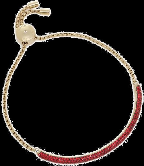 Bracelet Michael Kors MKJ6113710 en acier or pour femme, incrusté de cristaux rouges