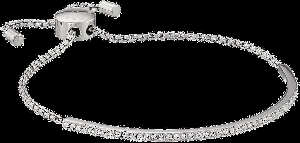 Bracelet Michael Kors MKJ4131 en acier argenté, réglable avec barre sertie de brillants