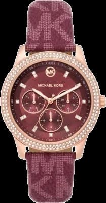 Montre femme Michael Kors Tibbey MK2967, cadran et bracelet bordeaux, boîtier or rose