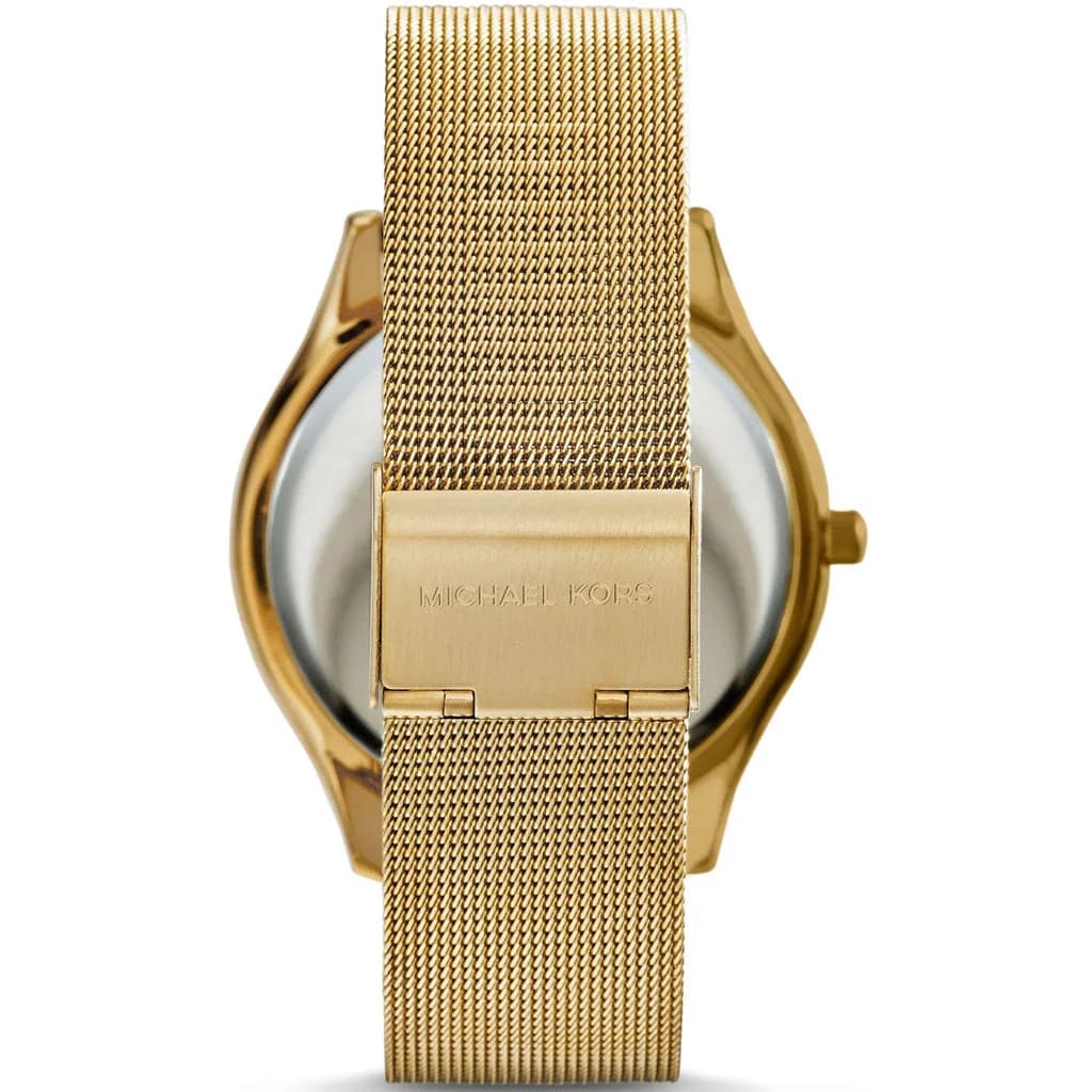 Attache bracelet Michael Kors MK3282 en maille milanaise dorée avec fermoir déployante ajustable