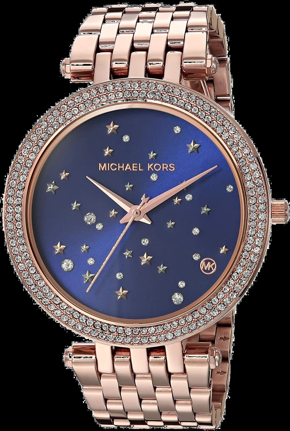 Montre Femme Michael Kors Darci MK3728 Cadran Bleu, Bracelet Or Rose