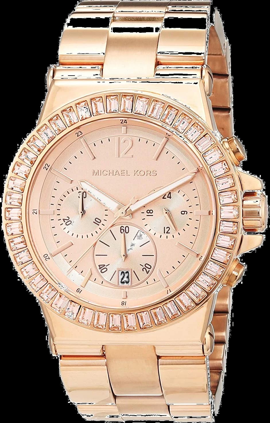 Montre Femme Michael Kors Dylan MK5412 en acier or rose avec brillants