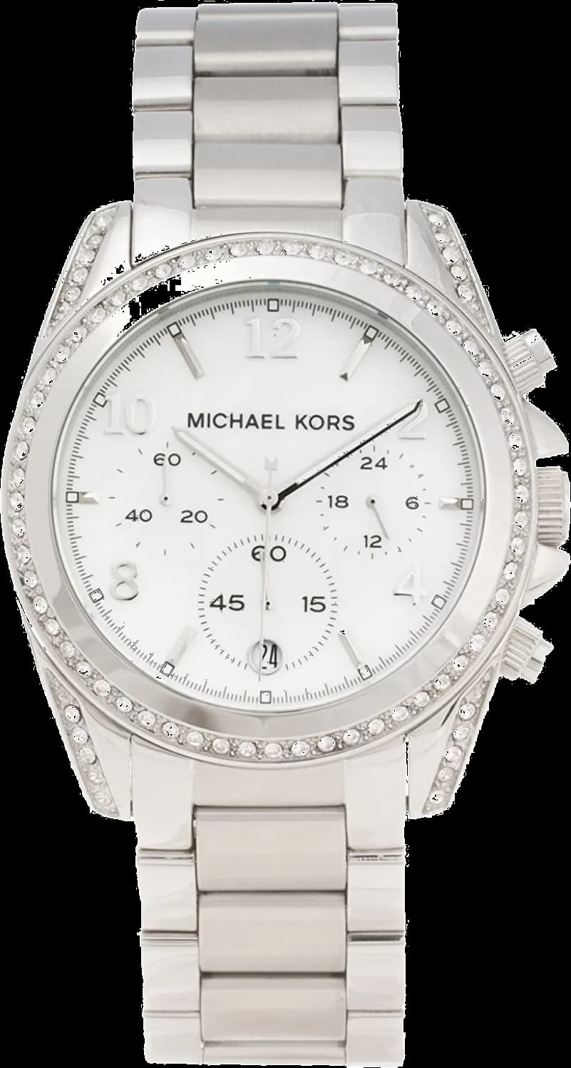 Montre Michael Kors Blair MK5520 pour Femme, Cadran Blanc Strass et Bracelet Acier Argent