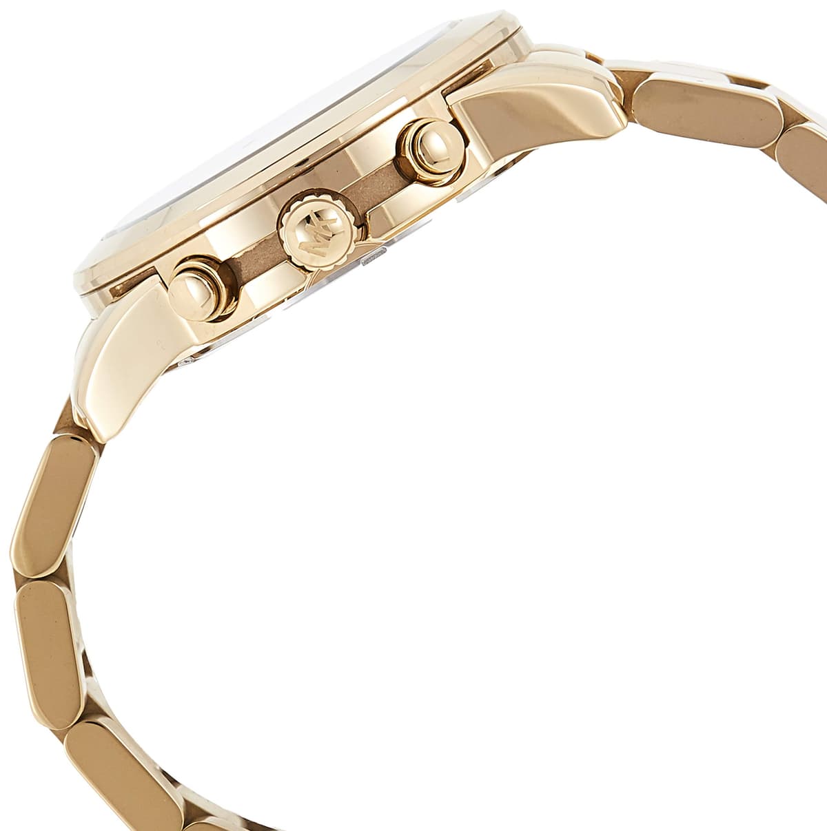 Visage cadran Michael Kors MK5726 sur fond or intégral avec index bâtons appliqués et date à 3h