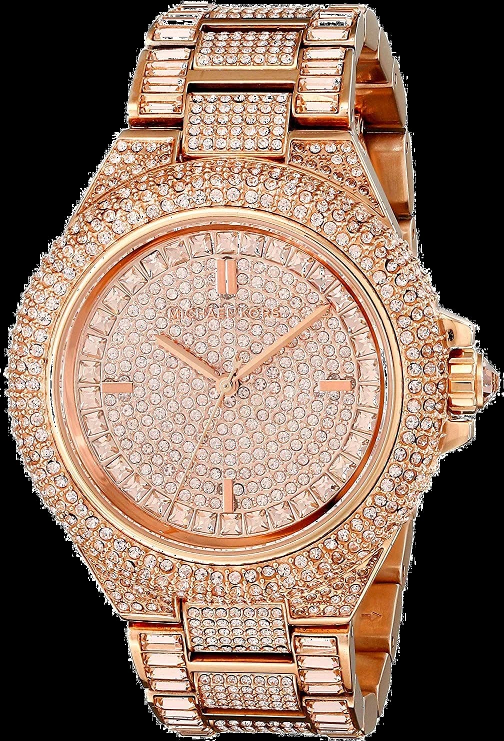 Montre Femme Michael Kors MK5862 Camille - Cadran et Boîtier en Acier Doré Rose Pavés de Cristaux