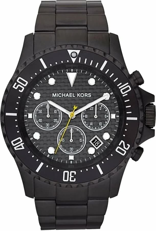 Montre Michael Kors Everest MK5872 - Boîtier et bracelet acier noir, cadran fuchsia - Pour femme