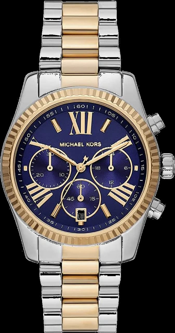 Montre Michael Kors Lexington MK7218 pour Femme, Cadran Bleu, Bracelet Acier Argent