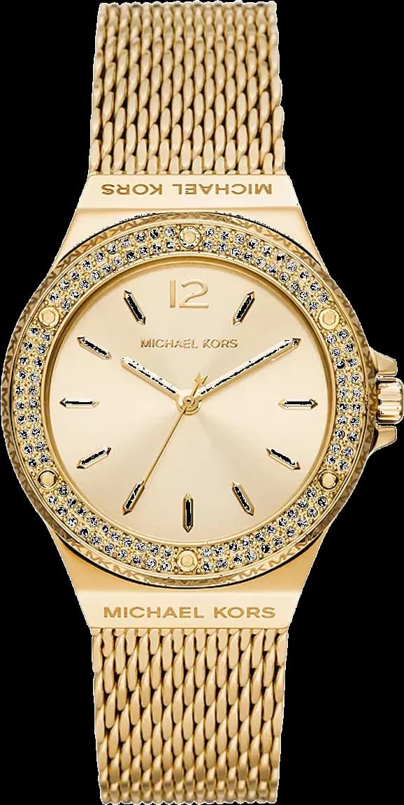 Montre Femme Michael Kors MK7335 Lennox - Cadran Doré Pavé, Bracelet Maille Or Acier Inoxydable