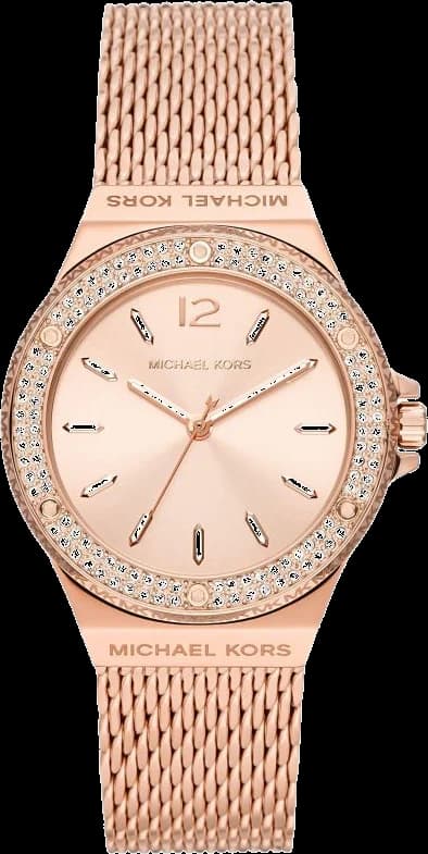 Montre Femme Michael Kors Lennox MK7336 - Boîtier et Cadran Or Rose, Bracelet Maille Milanaise