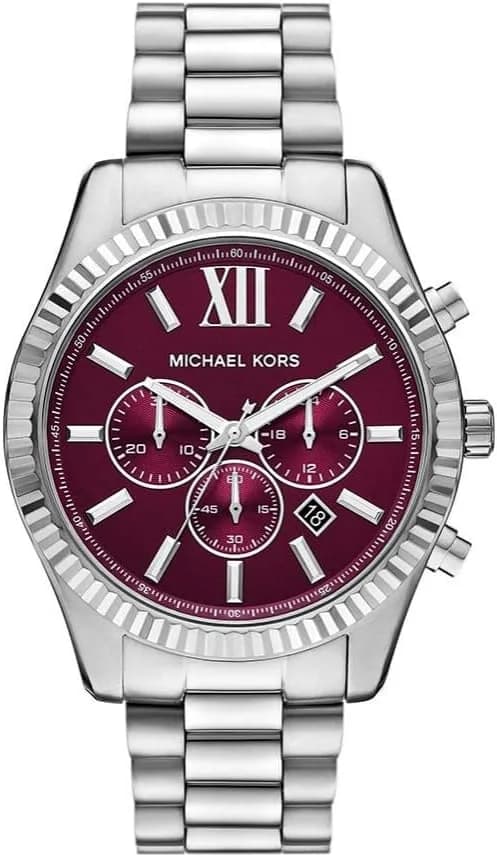 Montre Michael Kors MK9242 homme cadran bordeaux bracelet acier