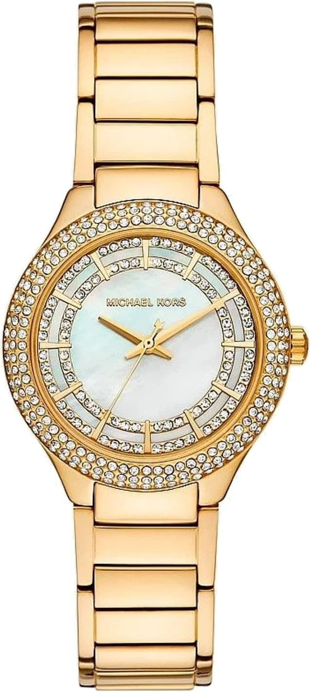 Garde-temps Michael Kors MKO9017 pour femme, cadran doré sur bracelet acier