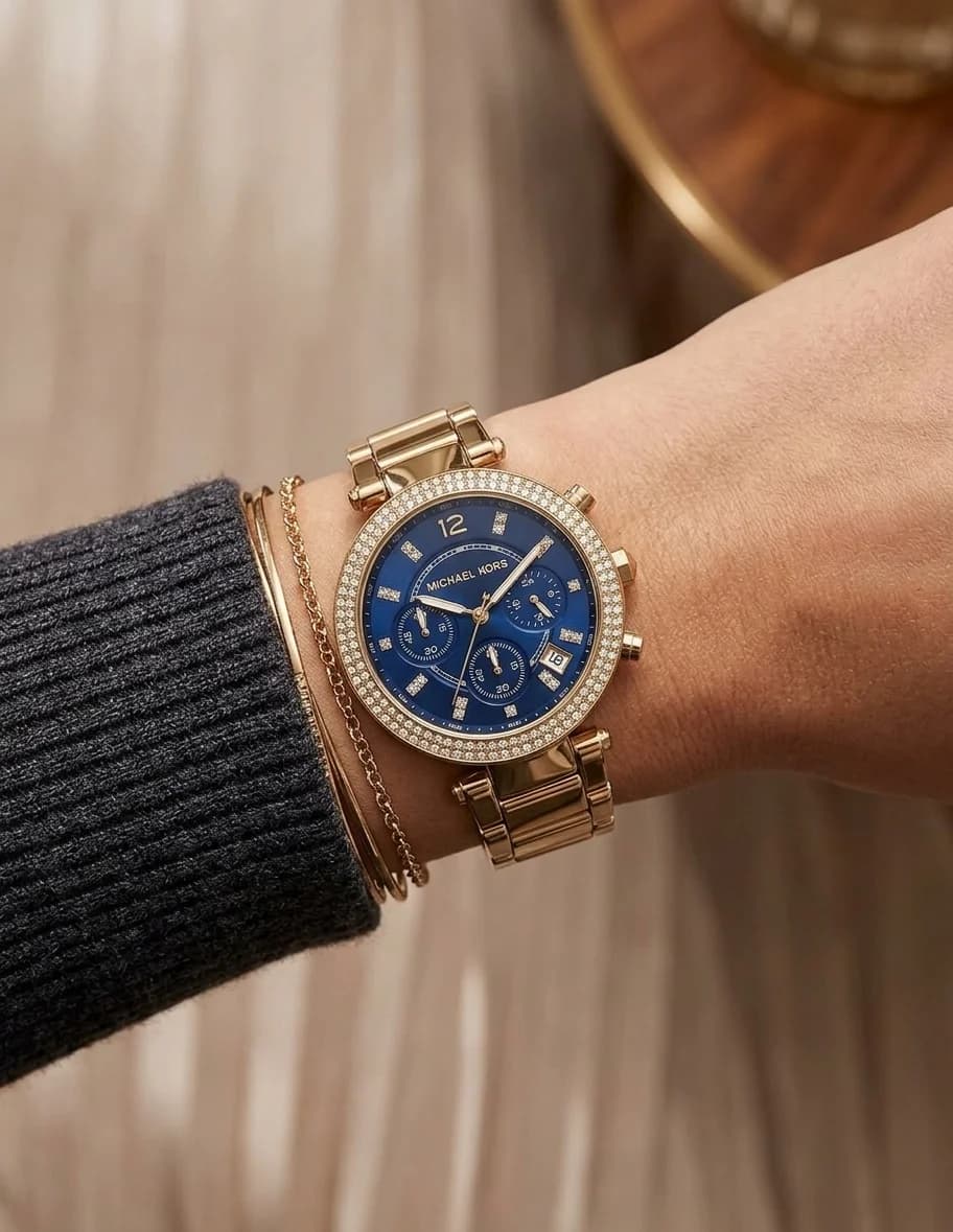 Détail du bracelet acier du Michael Kors MK6262