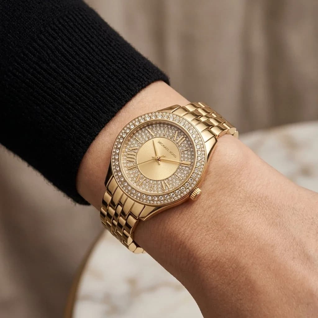 Zoom sur le cadran or du Michael Kors MK4974