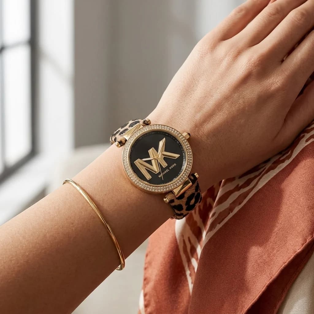 Détail du bracelet cuir du Michael Kors MK4723