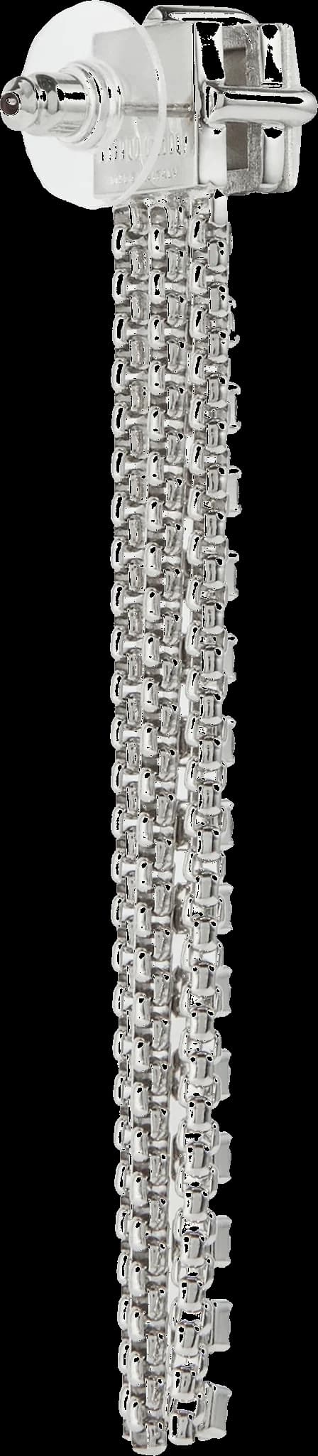 Boucles d'oreilles Miu Miu P00710911 en acier argenté à franges de strass pour femme vue 3